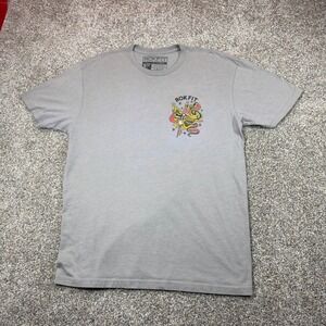 Rokfit Mens XL Never Out Of The Fight Tattoo Graphic T-Shirt Gray Athletic Fit